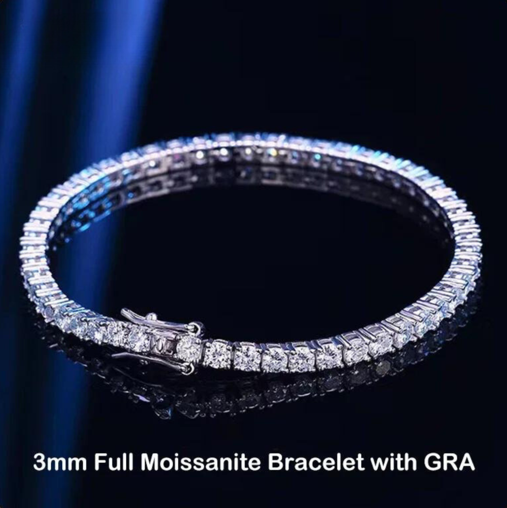 925 Sterling Silver Moissanite Bracelet