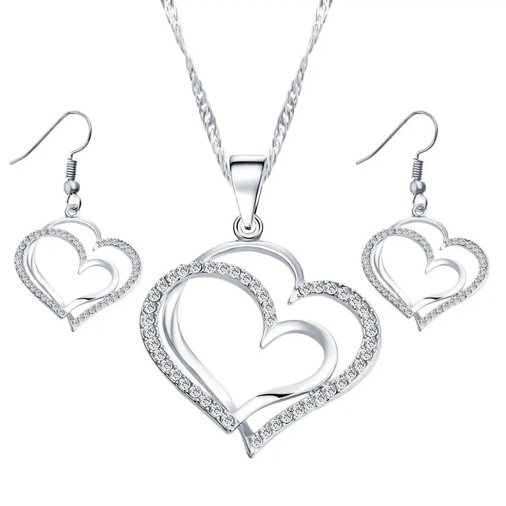 3-Piece Heart-Shaped Jewellery Set