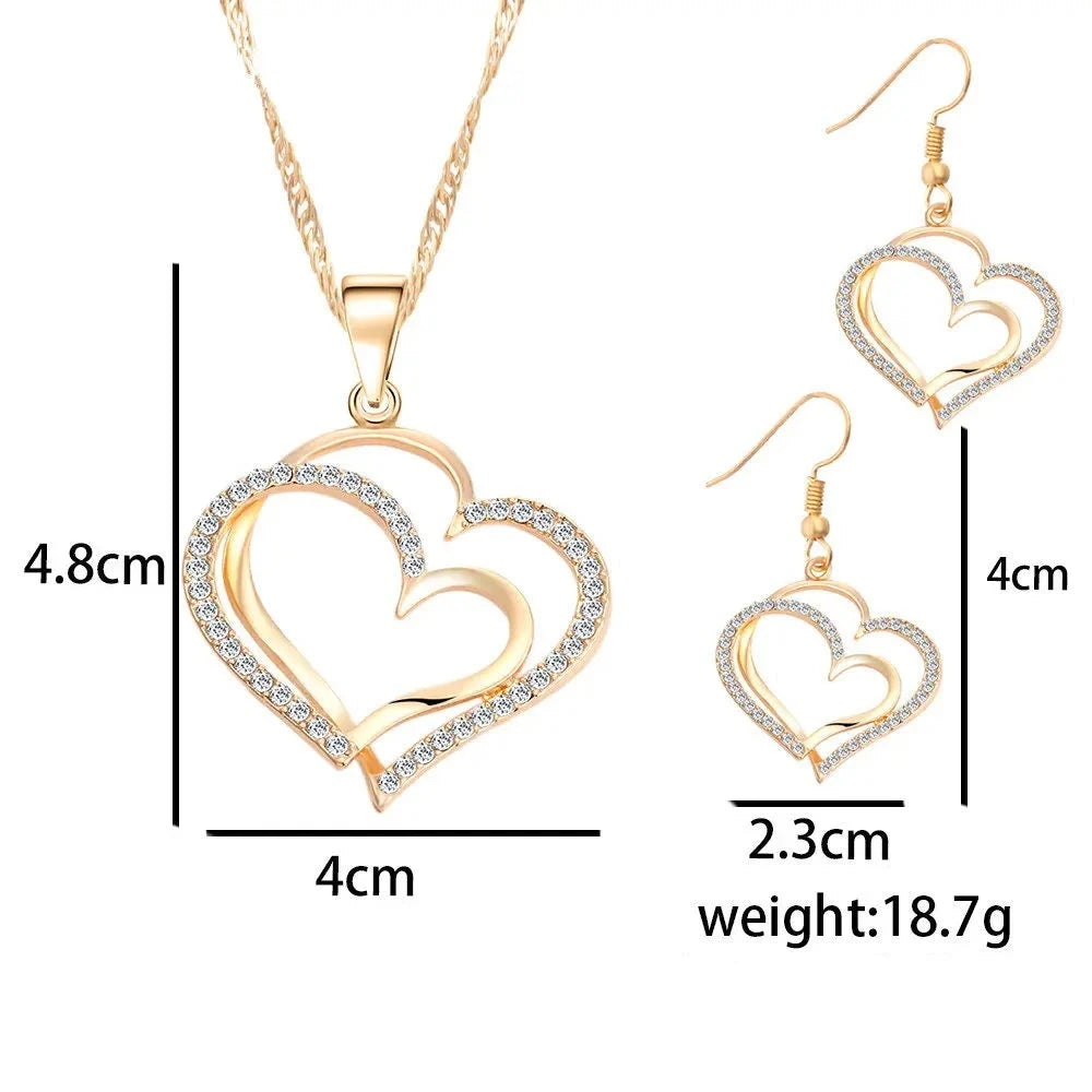 3-Piece Heart-Shaped Jewellery Set