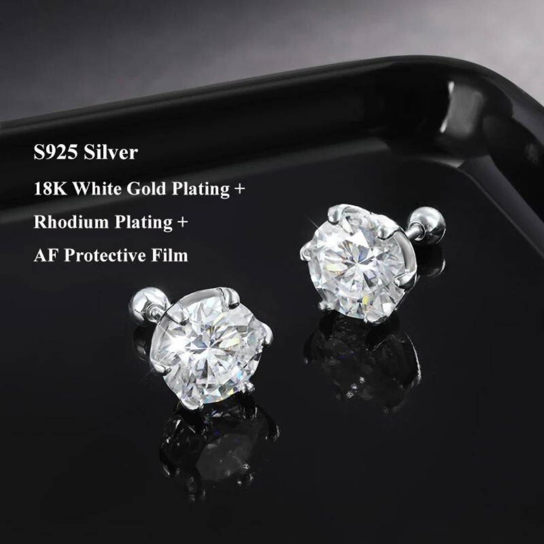 Radiant Elegance Moissanite Stud Earrings