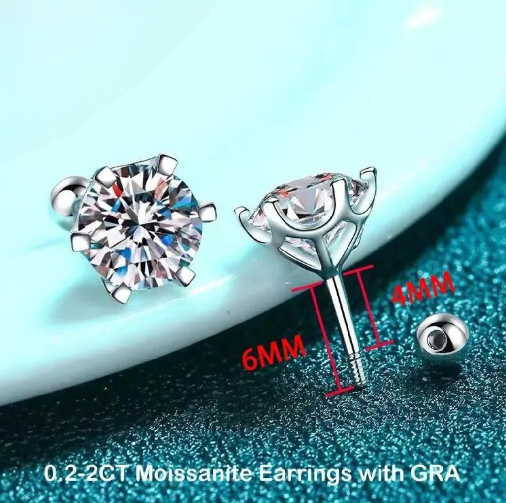 Radiant Elegance Moissanite Stud Earrings