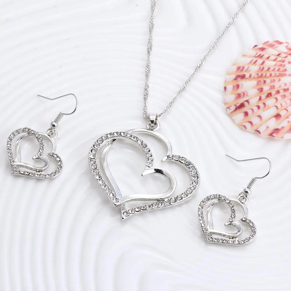 3-Piece Heart-Shaped Jewellery Set