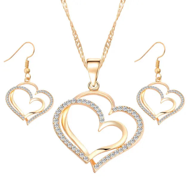 3-Piece Heart-Shaped Jewellery Set