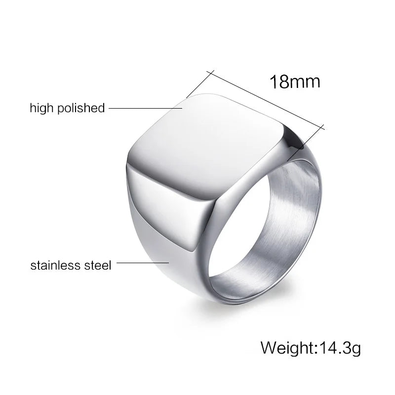 Men's Glossy Polished Rings Set