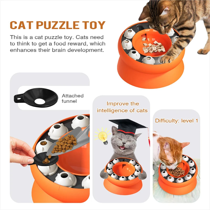 Cat Food Bowl Puzzle Toy