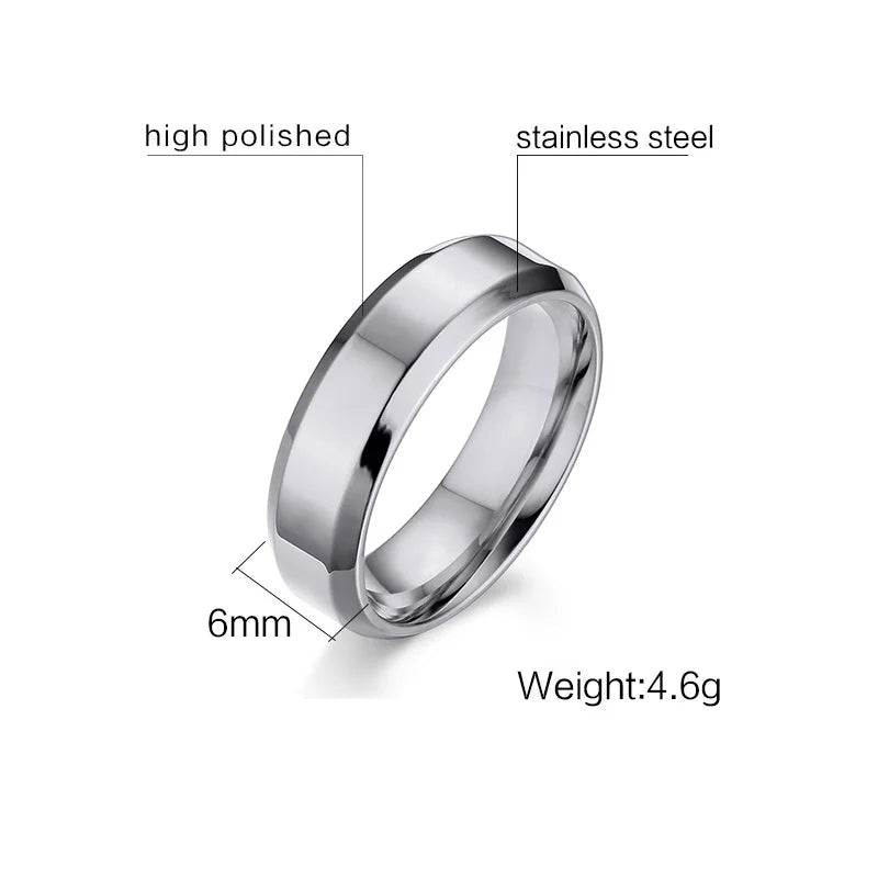 Men's Glossy Polished Rings Set