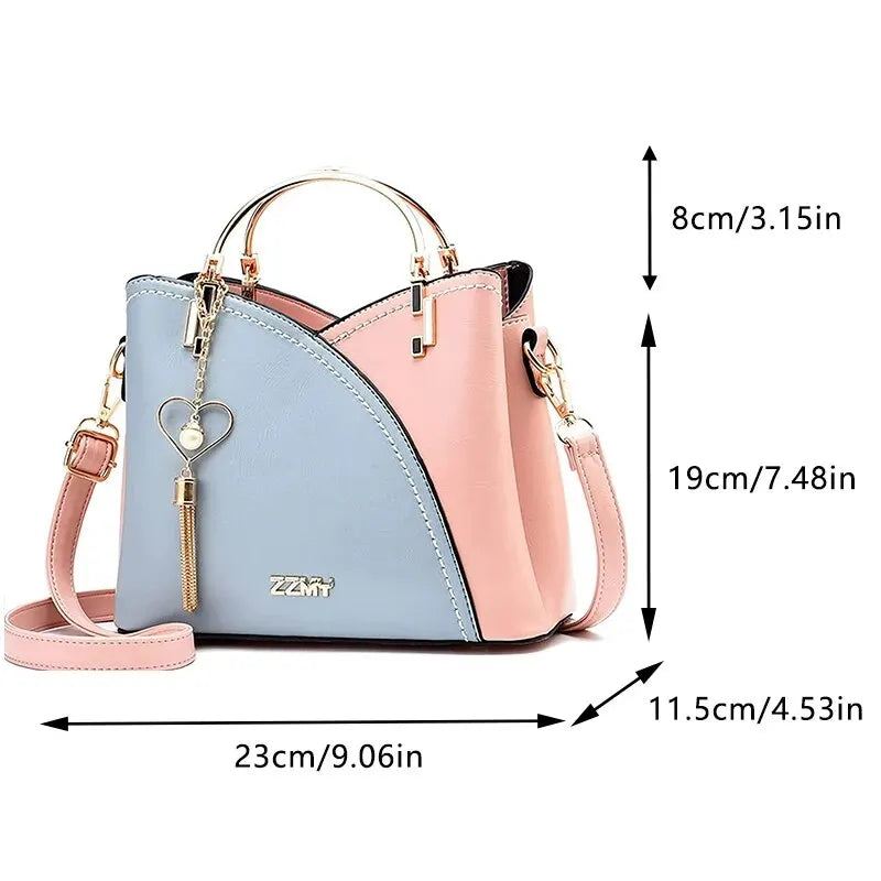 Women's Leather Patchwork Handbag