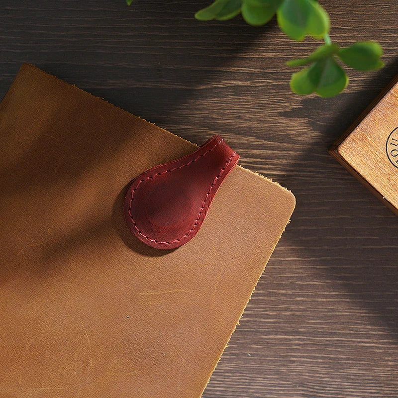 Hand Stitched Genuine Leather Magnetic Bookmark