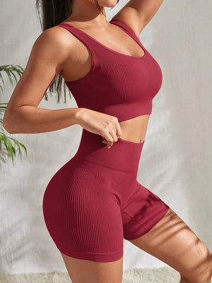 Alexis™ Seamless Ribbed 2 Piece Gym Suit