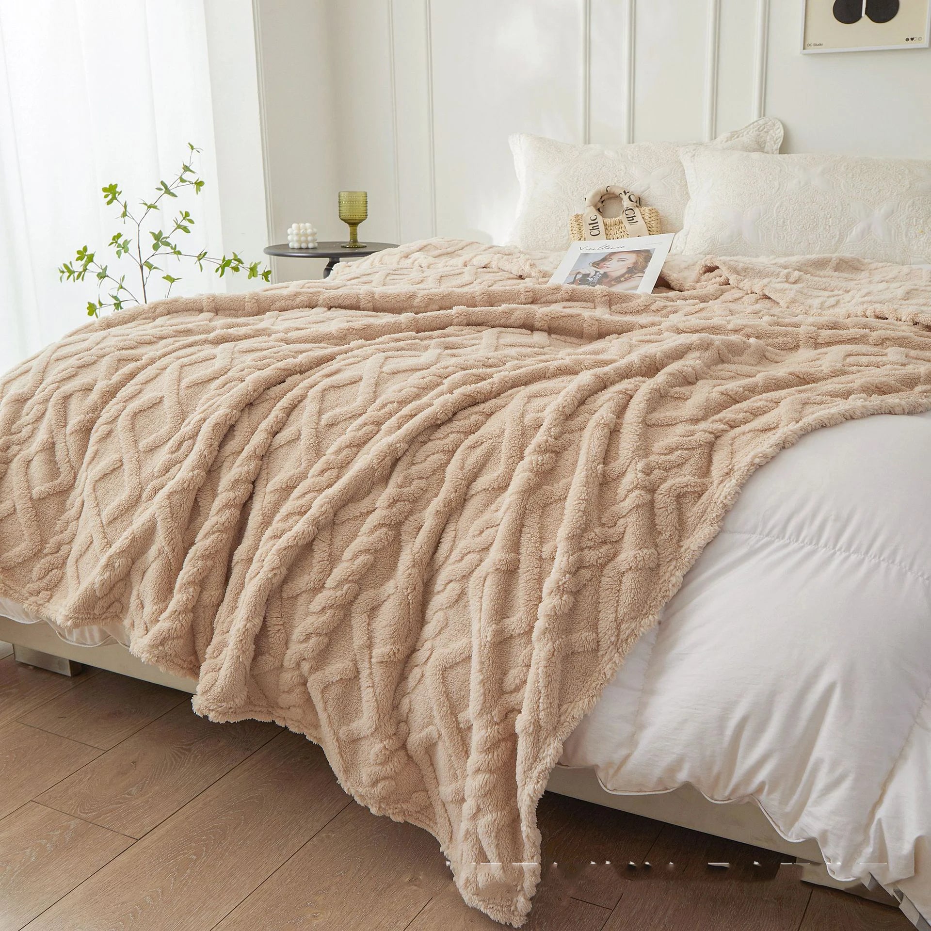 Winter Warm Sherpa Soft Sofa Blanket