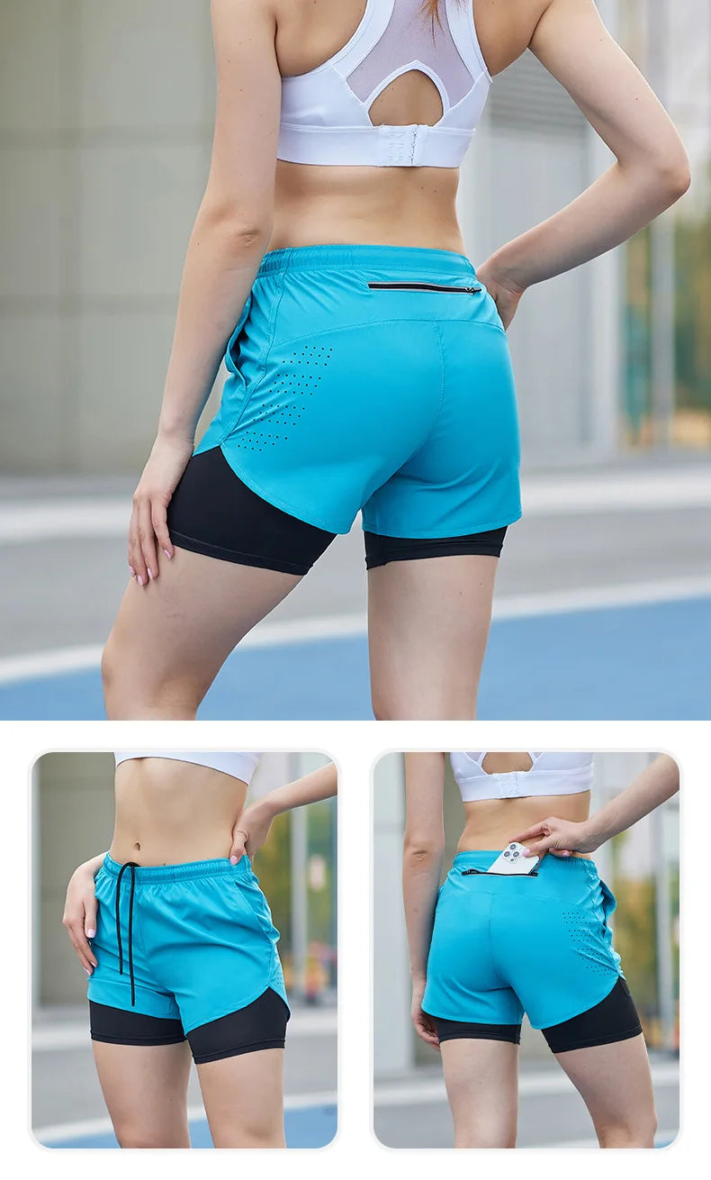 Jordan™ Fitness Quick Drying Double Layer Sports Shorts