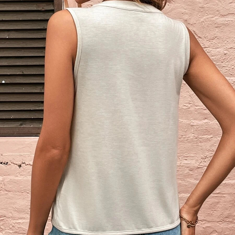 Cassandra™ Solid Casual Loose Sleeveless Blouses For Women