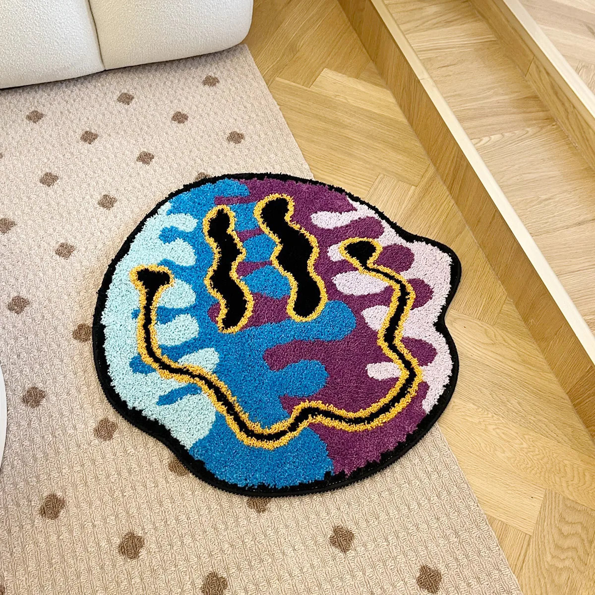 Magic Trippy Smiling Tufted Rug