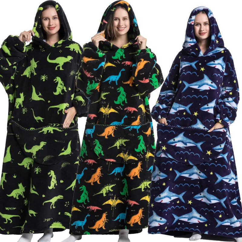 2024 New Oversized TV Wearable Hoodie Blanket