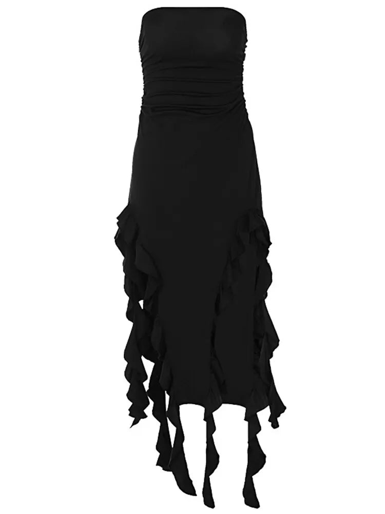 Valentina™ Elegant Ruffles Maxi Dress