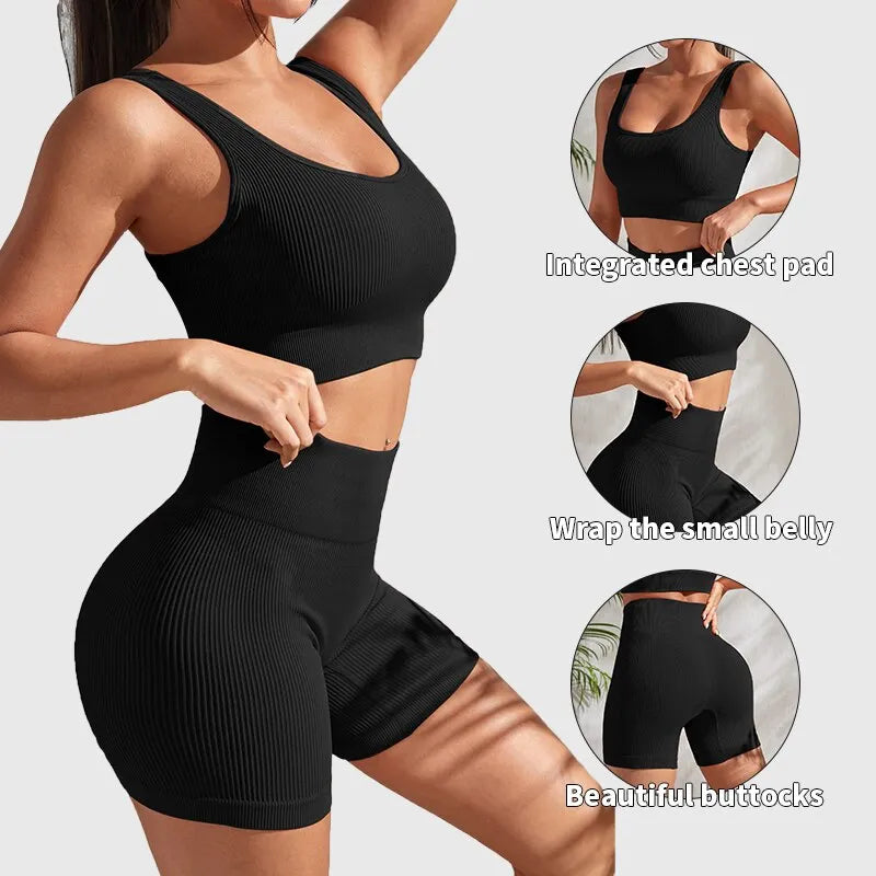 Alexis™ Seamless Ribbed 2 Piece Gym Suit