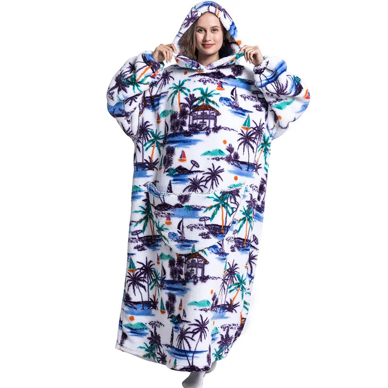 2024 New Oversized TV Wearable Hoodie Blanket