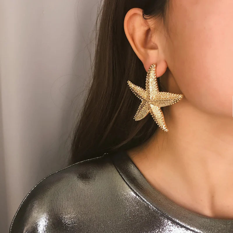 Summer Golden Starfish Earrings