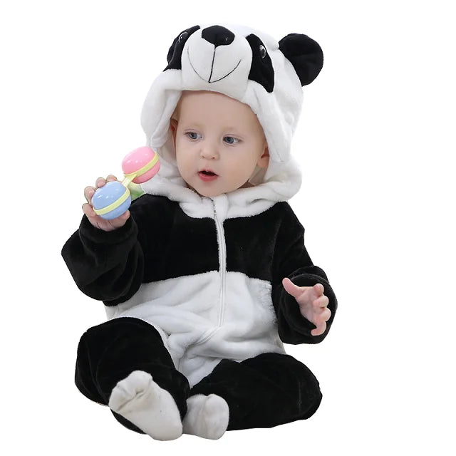 Winter Baby Rompers Hooded Flannel Jumpsuit Costume