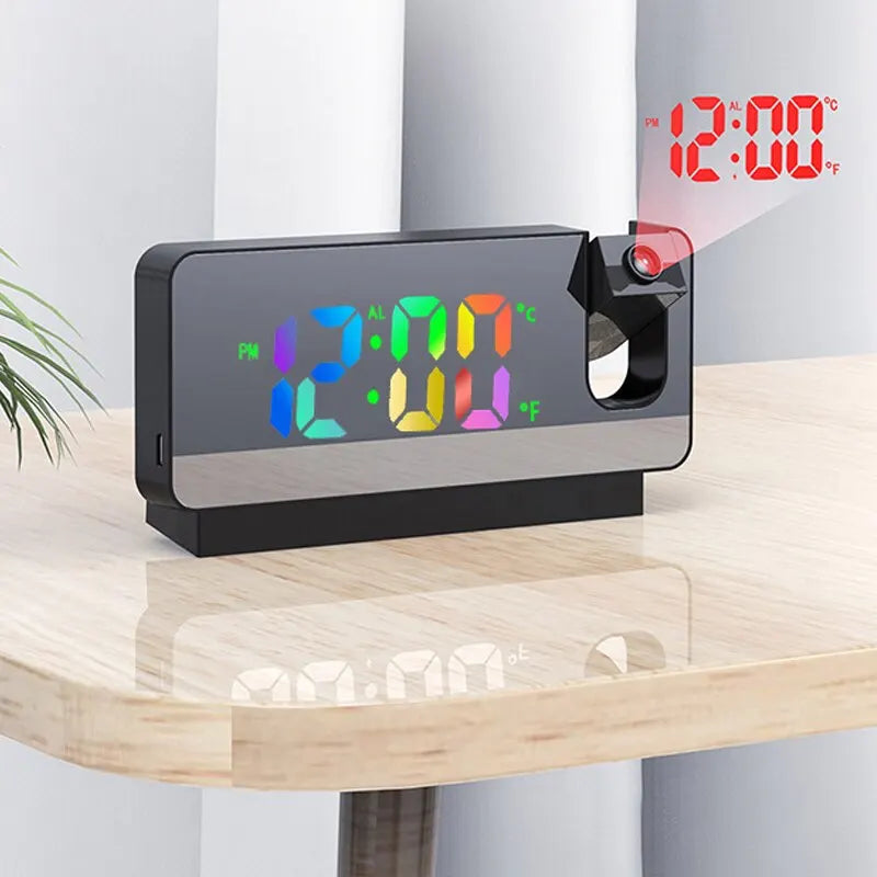 Multifunctional 180° Rotating Projection Alarm Clock