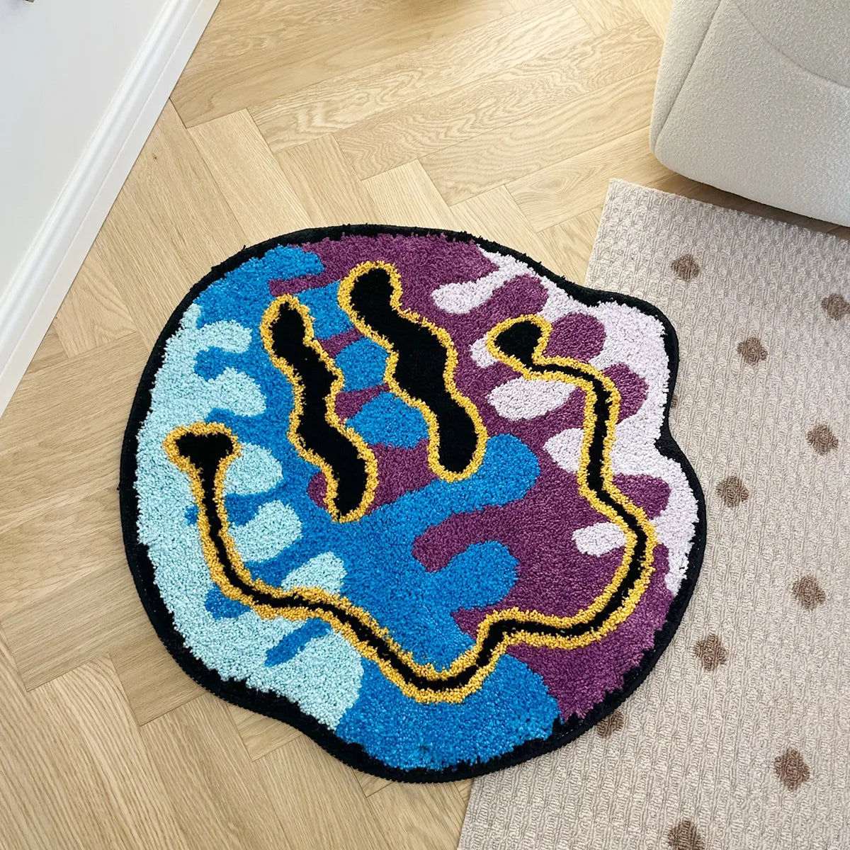 Magic Trippy Smiling Tufted Rug