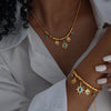 Eternal Turquoise Gilded Bracelet Necklace Set