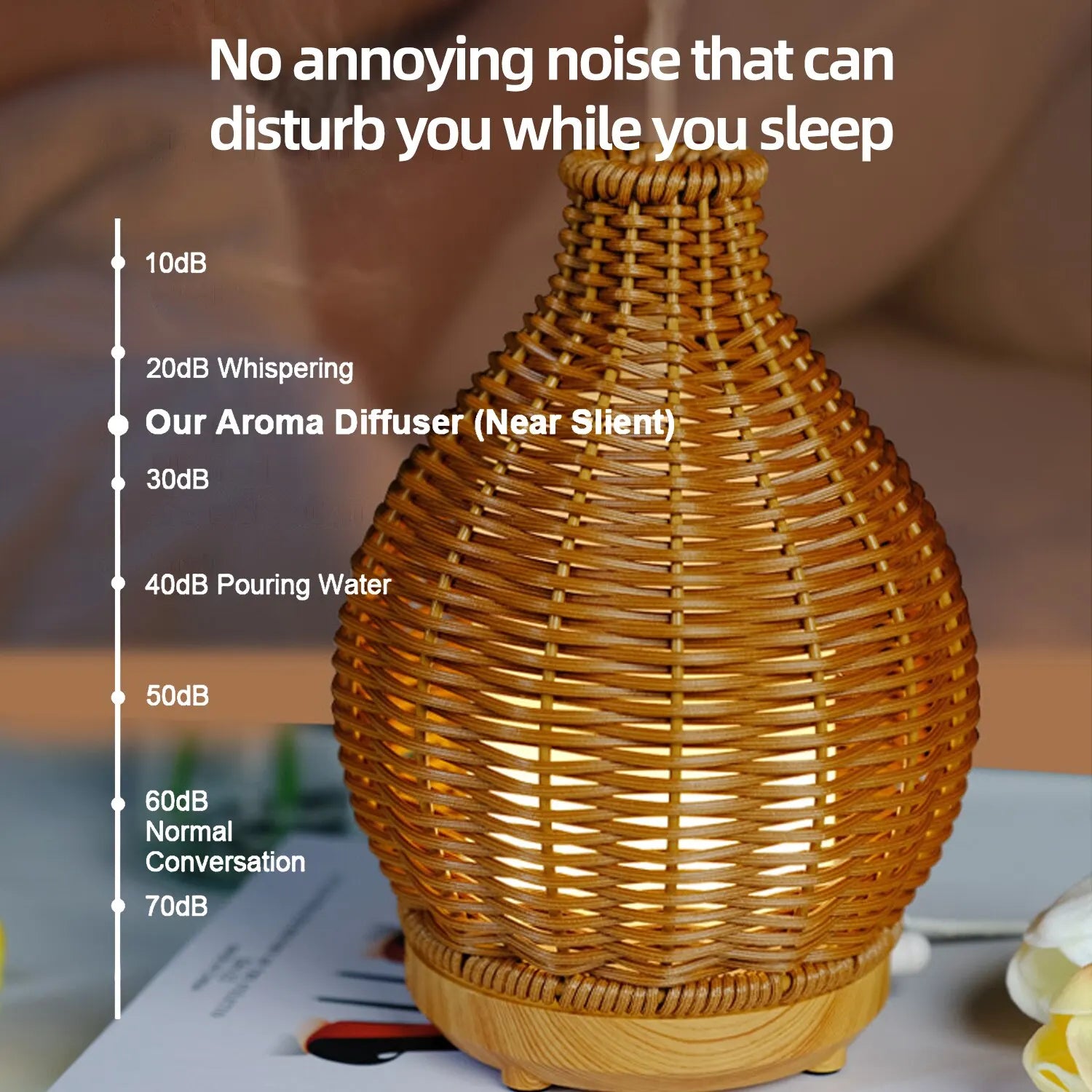 Ultrasonic Wood Weave Mini Vase Air Humidifier