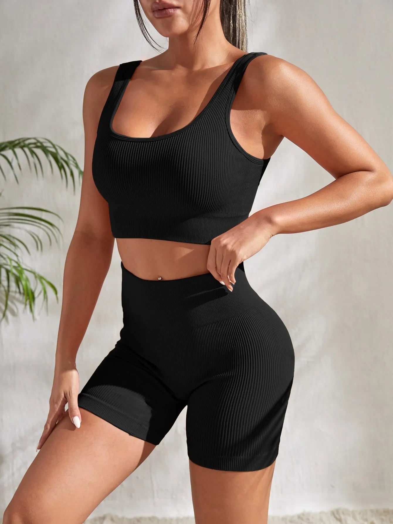 Alexis™ Seamless Ribbed 2 Piece Gym Suit