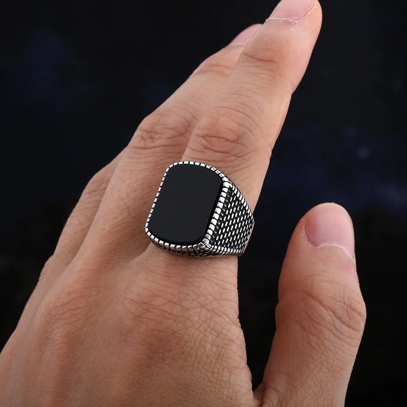 316L Stainless Steel Geometric Zircon Ring