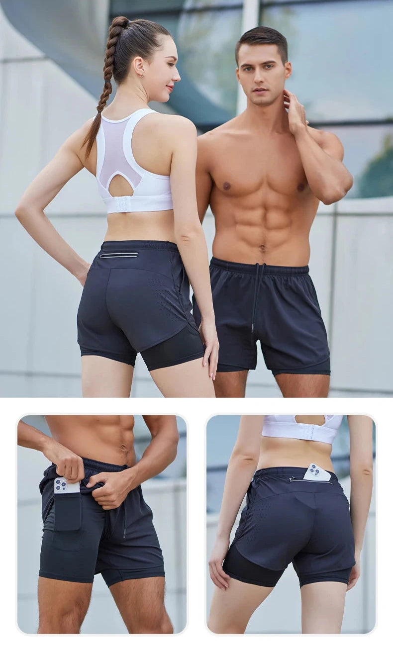 Jordan™ Fitness Quick Drying Double Layer Sports Shorts