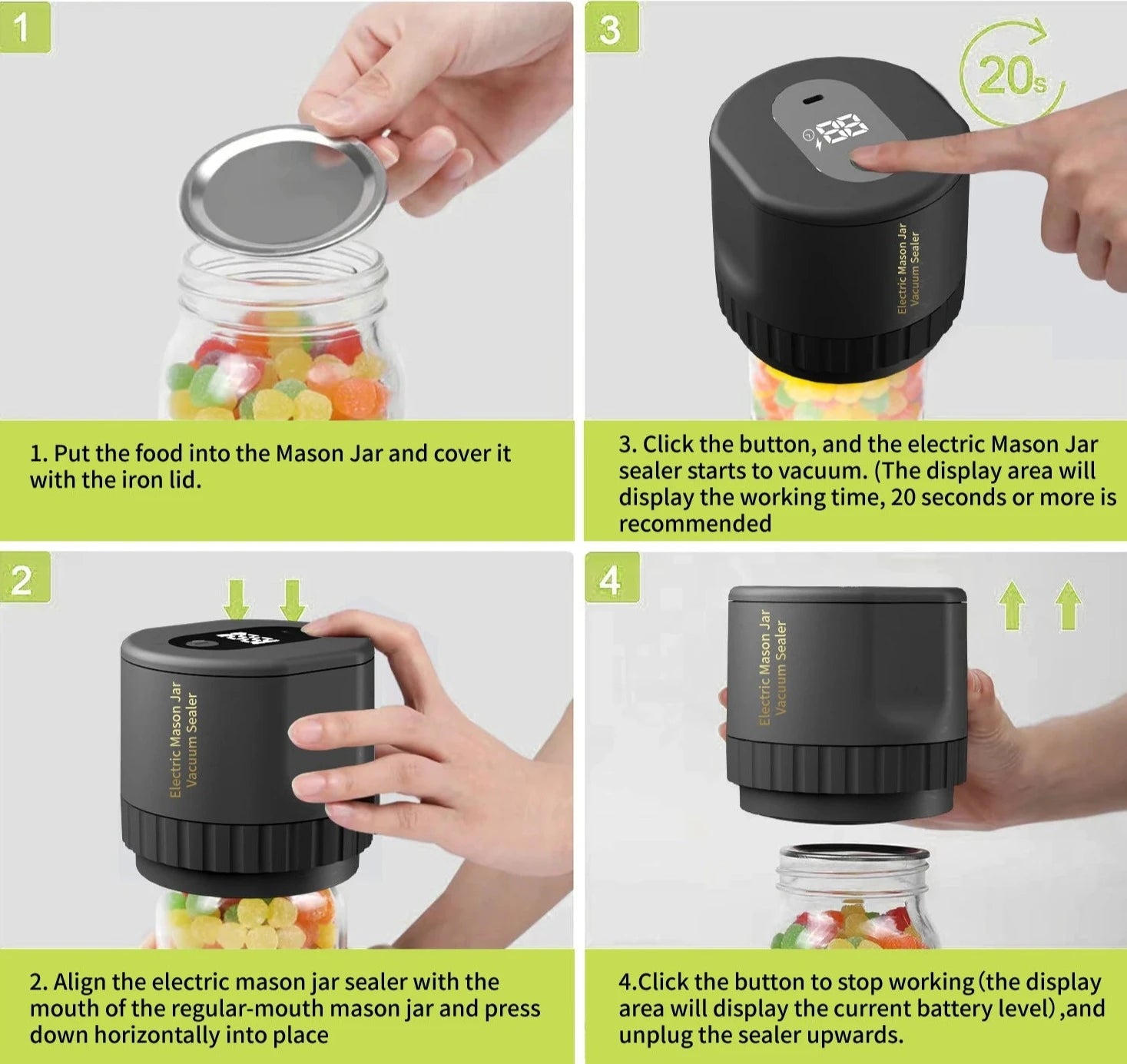 Electric Mason Jar Vacuum Sealer