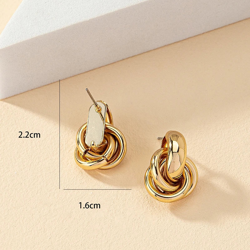 Gold and Silver Knot Hoop Earrings