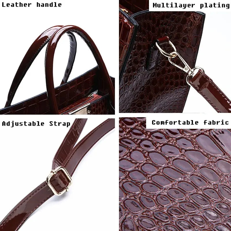 Crocodile Print Women's Handbag Purse