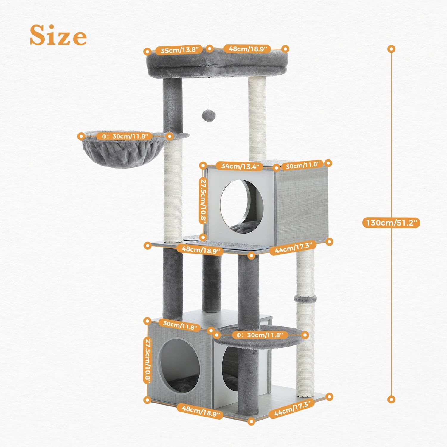 Large Cat Tree Wooden Tower