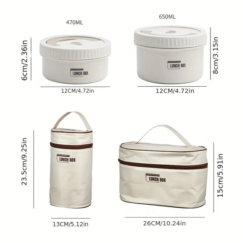 Portable Insulated Lunch Container Set