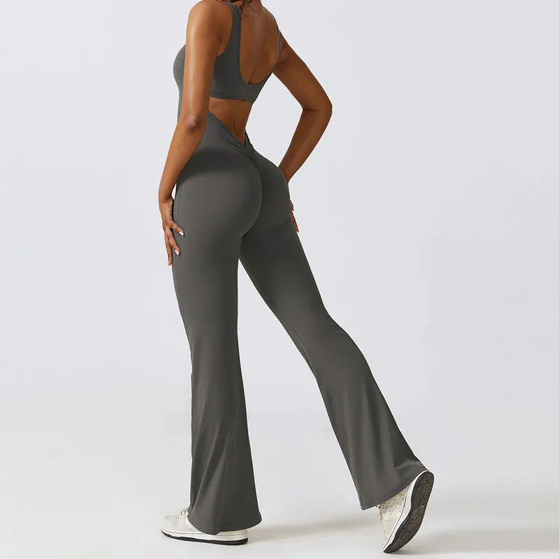 Blossom™ Sexy Backless Jumpsuit Gym Set