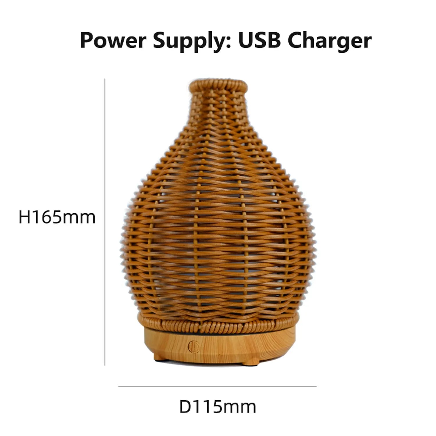 Ultrasonic Wood Weave Mini Vase Air Humidifier