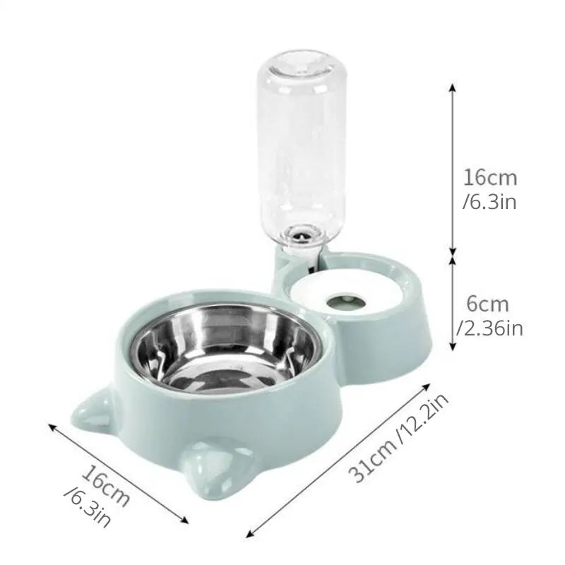 Pet Food & Automatic Water Fountain Bowl