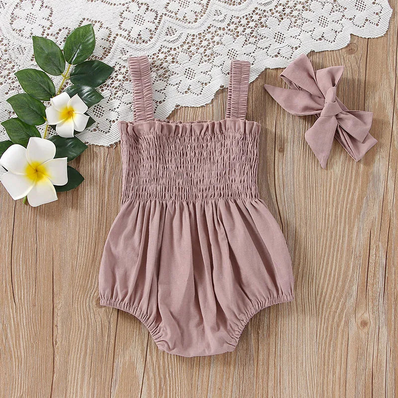 Baby Girl Sleeveless Jumpsuit Outfit