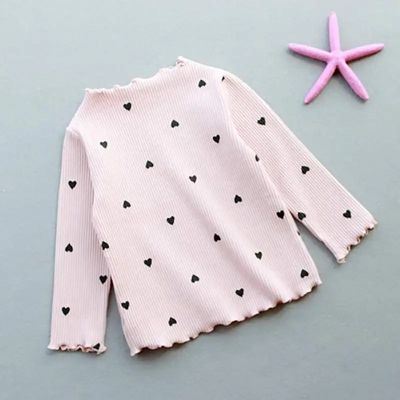 Girls Lovely Heart Print Sweaters