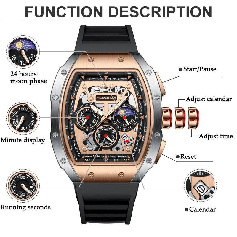 2024 New FOXBOX Sports Montre Homme Watch for Men