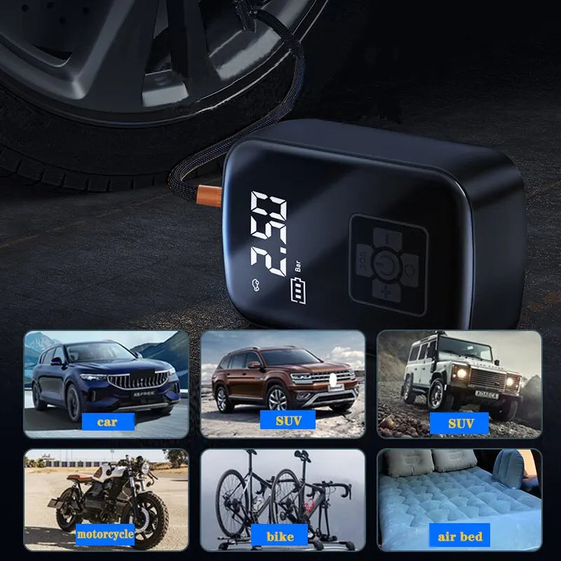 Wireless Car Air Compressor Electric Tyre Inflator Pump