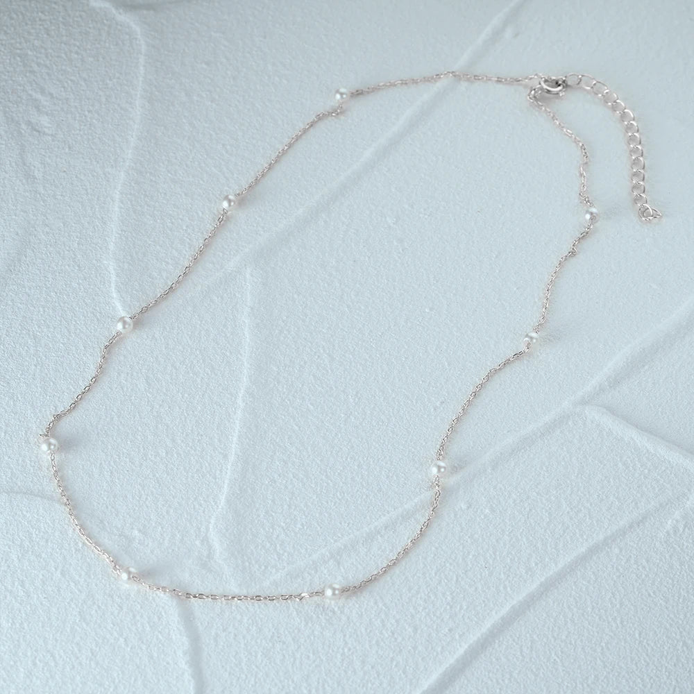 Pearl Stacked Women's Collarbone Necklace