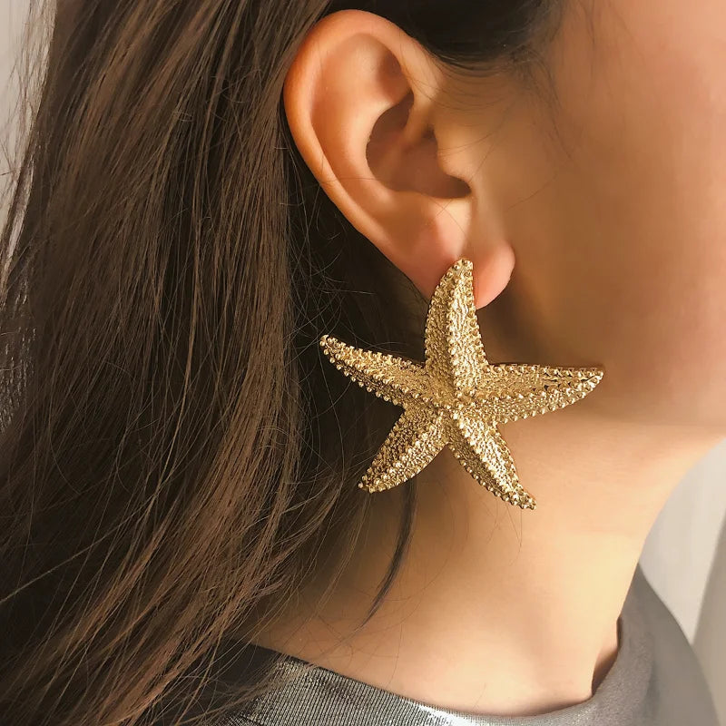 Summer Golden Starfish Earrings