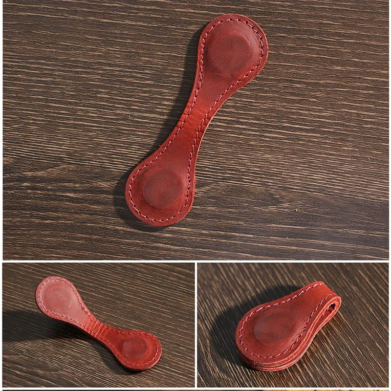 Hand Stitched Genuine Leather Magnetic Bookmark