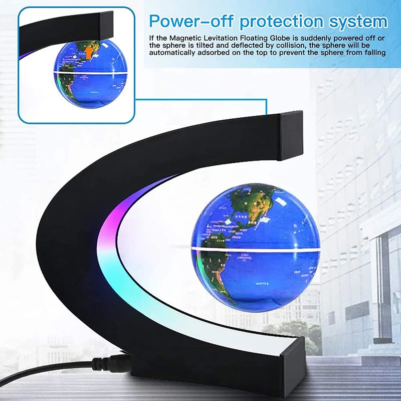 Magnetic Floating Levitation Globe LED World Map