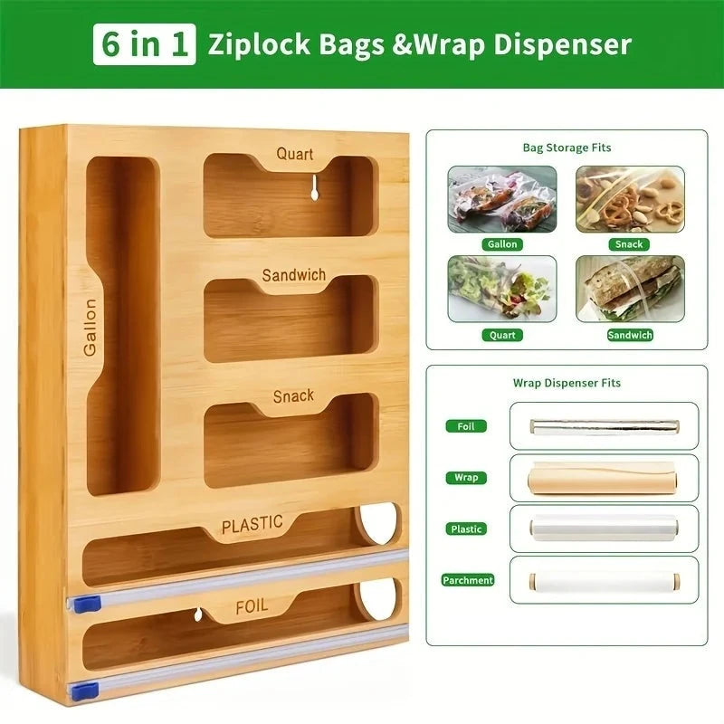 Kitchen Storage Shelf Plastic Wrap Dispenser