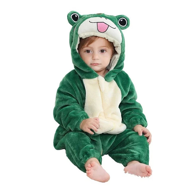 Winter Baby Rompers Hooded Flannel Jumpsuit Costume