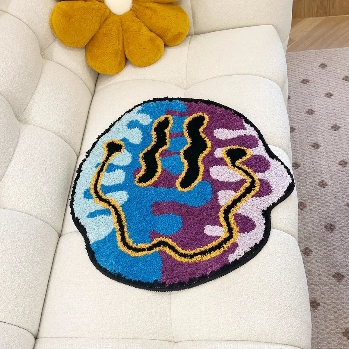 Magic Trippy Smiling Tufted Rug