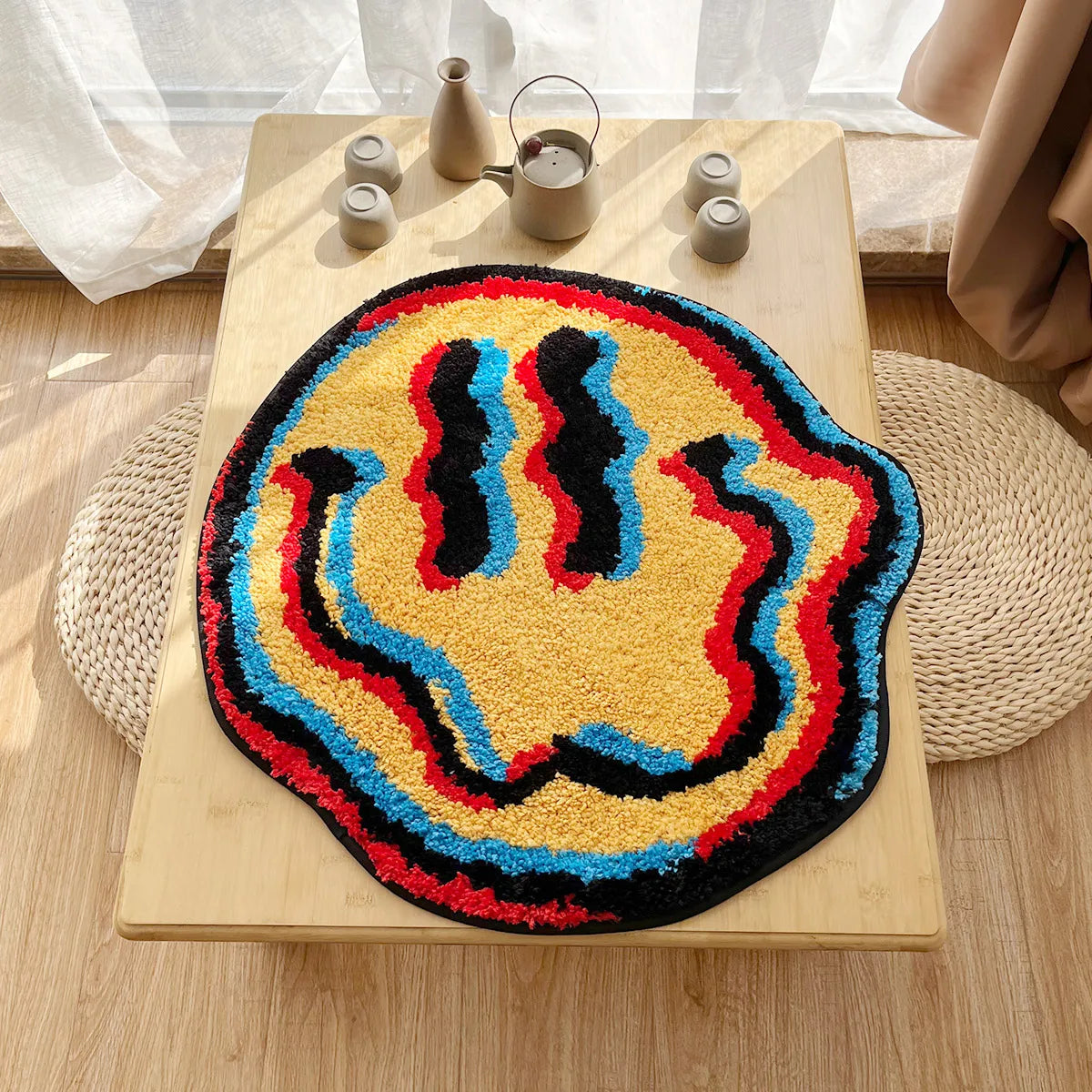 Trippy Smiling Tufted Rug